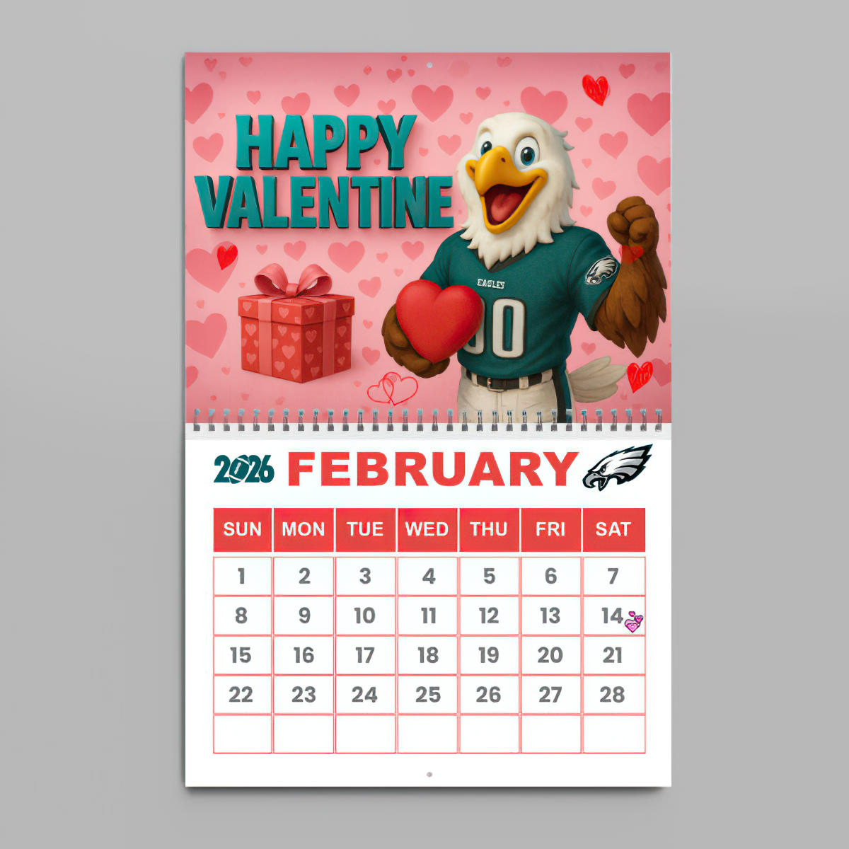 Premium NFL PHI Wall Calendar 2026 V1 NMD TTV