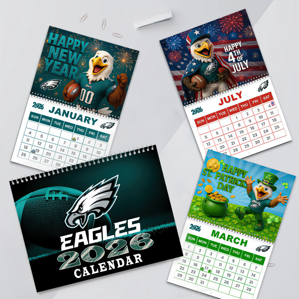 Premium NFL PHI Wall Calendar 2026 V1 NMD TTV