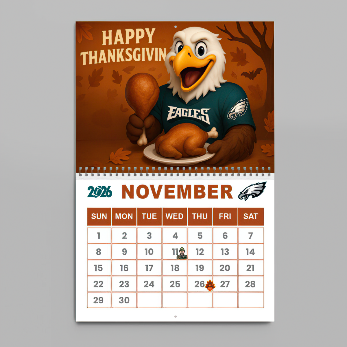 Premium NFL PHI Wall Calendar 2026 V1 NMD TTV