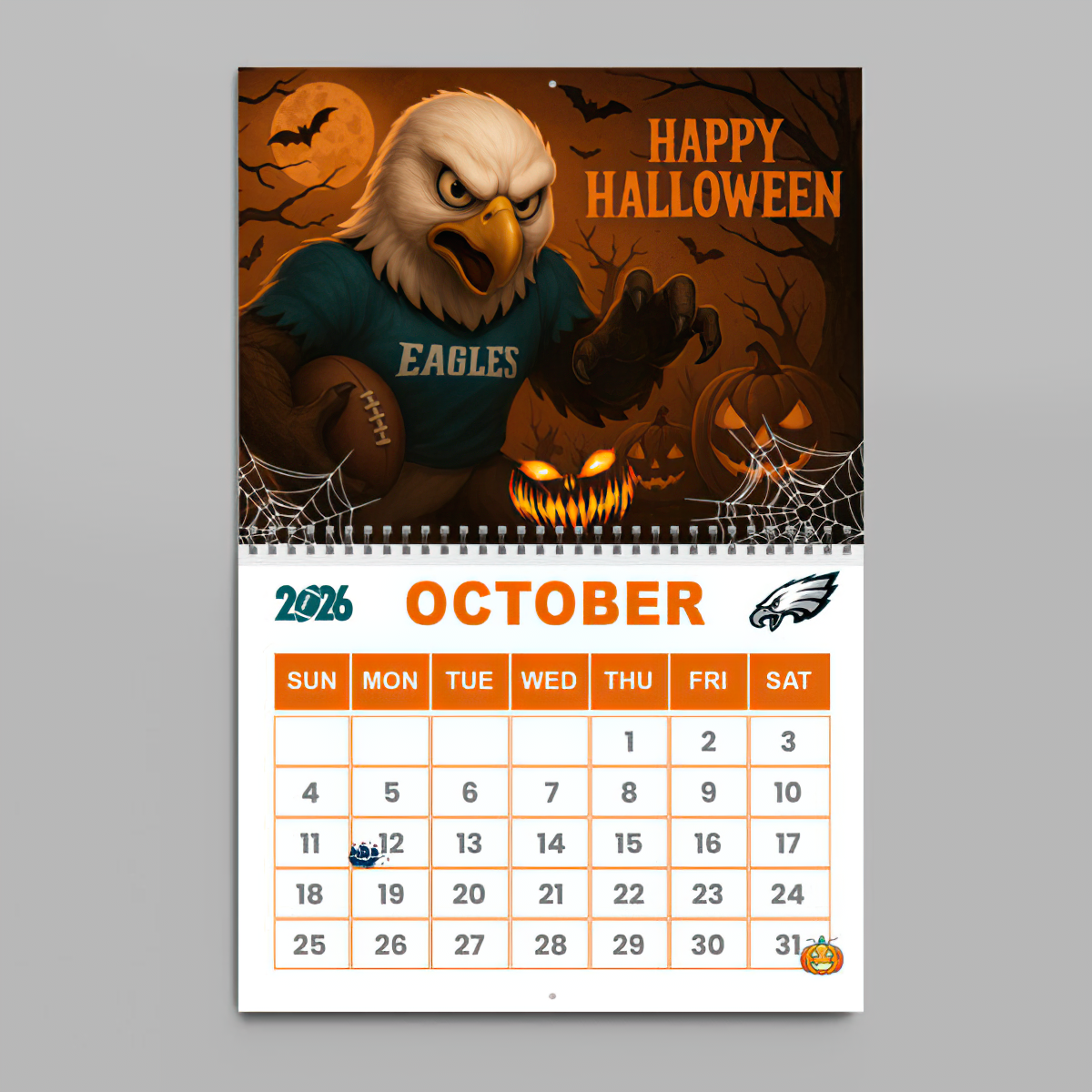 Premium NFL PHI Wall Calendar 2026 V1 NMD TTV