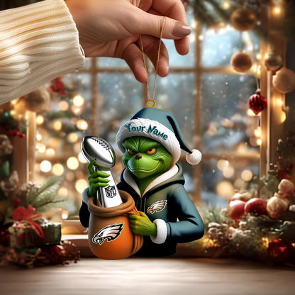 Premium NFL PHI x The Grinch Christmas Ornament V1 NMD TTV
