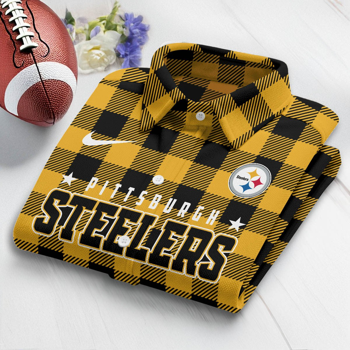 Premium NFL PIT Check Long-sleeve Casual Shirt V1 NMD TTV