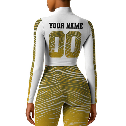 Premium NFL PIT Long-Sleeve Crop Top Sports Jacket and Leggings V1 NMD TTV