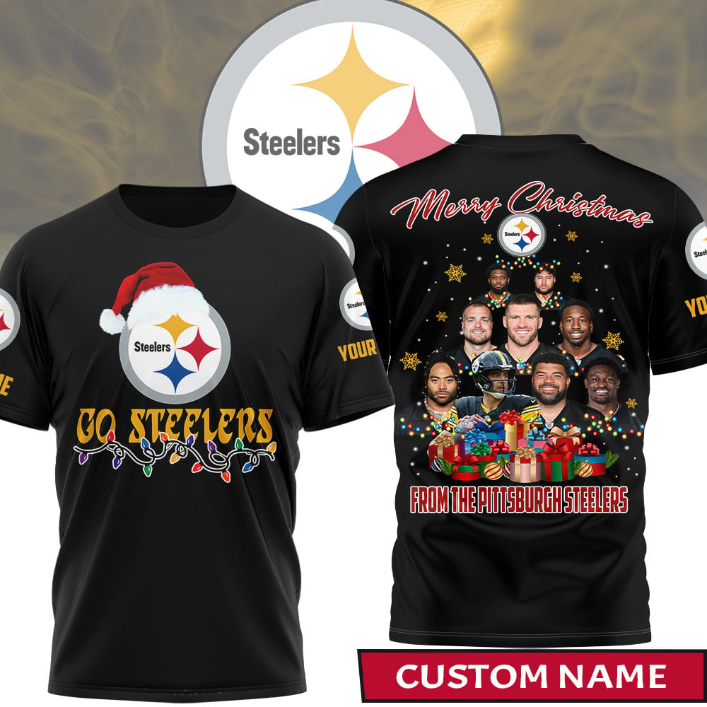 Premium NFL PIT Merry Christmas T-shirt V1 NMD TTV