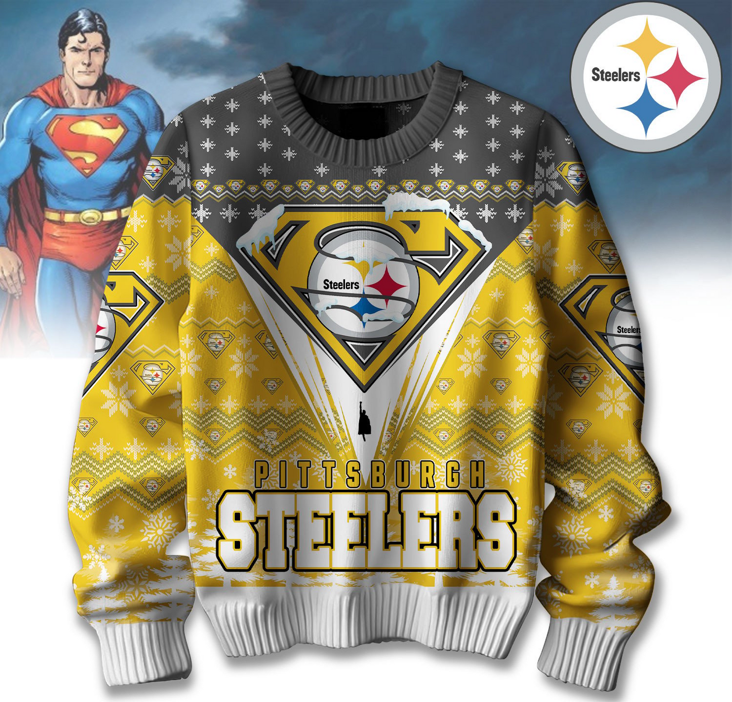 Premium NFL PIT Merry Super Christmas Sweater V1 NMD TTV