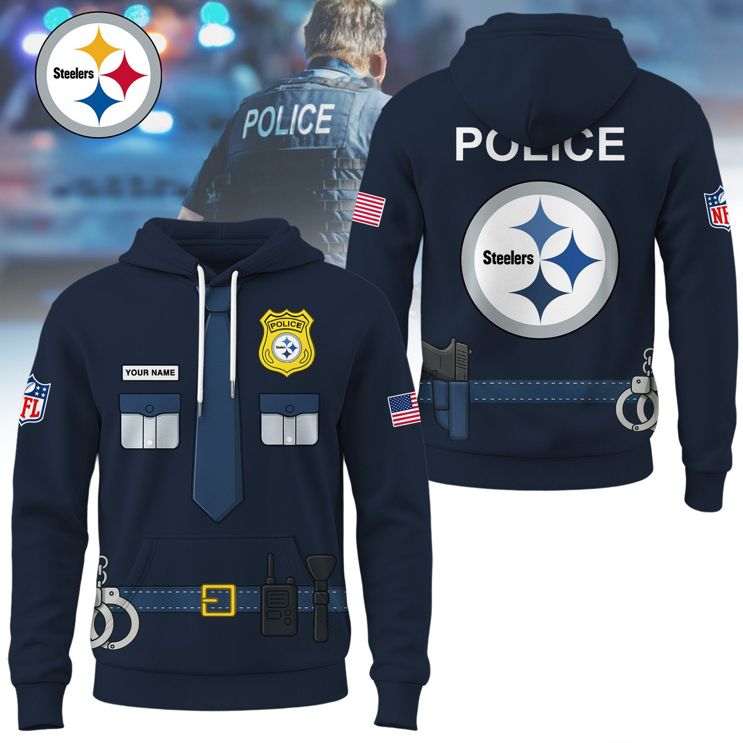 Premium NFL PIT Police Office Costume Shirt V1 NMD TTV