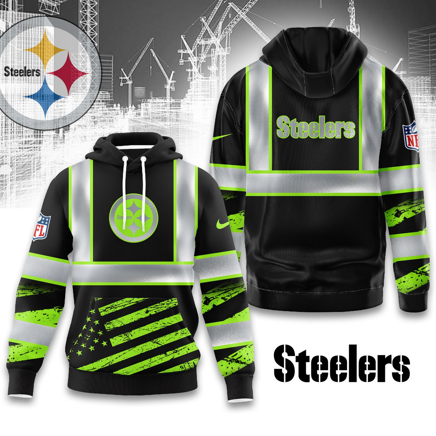 Premium NFL PIT Safety Hi-Vis Hoodie V1 NMD TTV