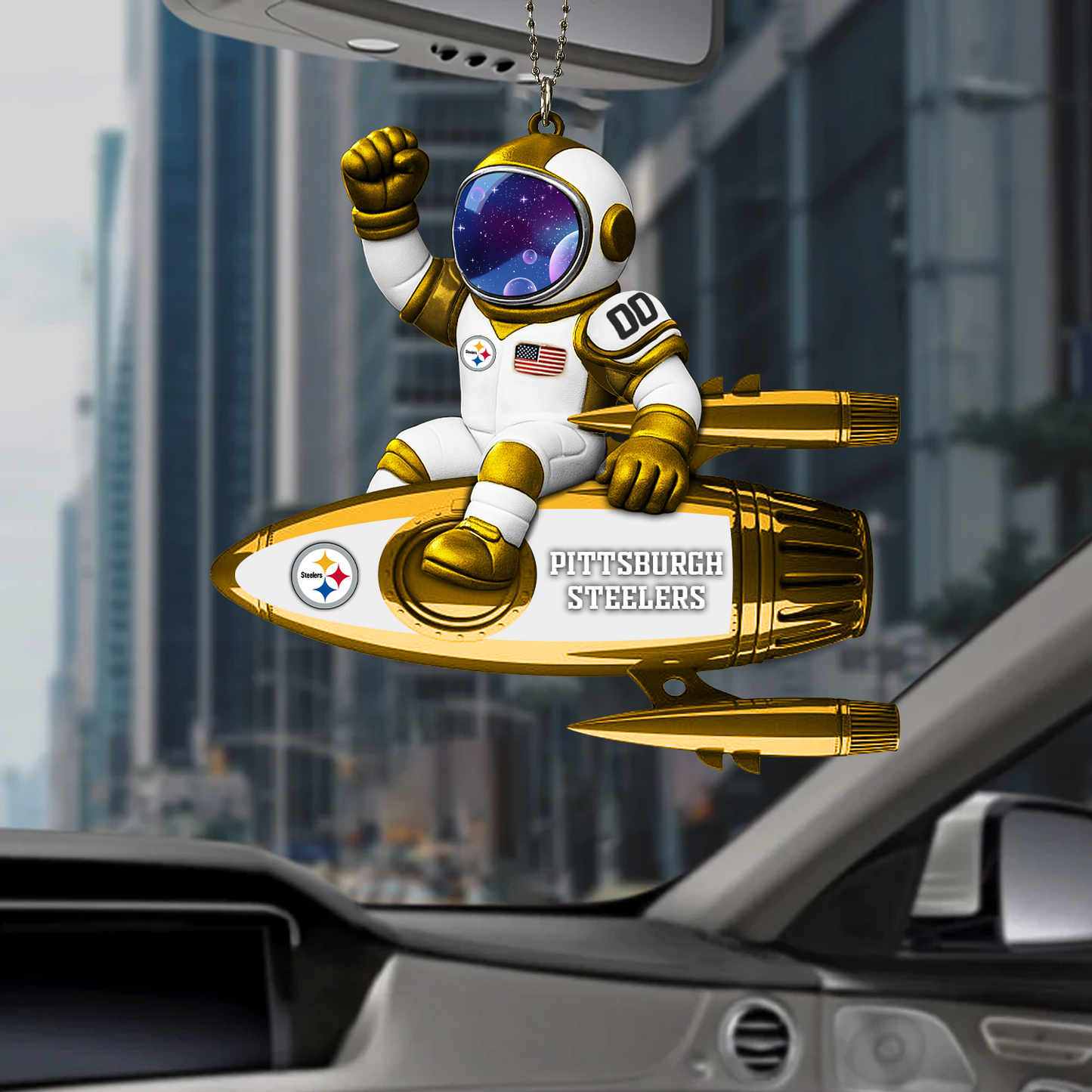 Premium NFL PIT x Astronaut Car Ornament NDT TDT