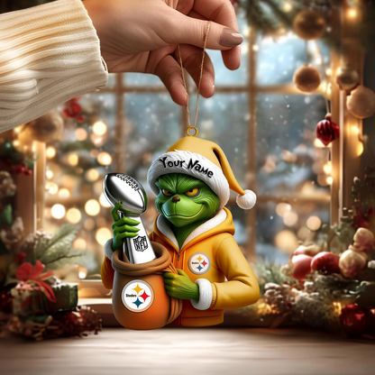 Premium NFL PIT x The Grinch Christmas Ornament V1 NMD TTV