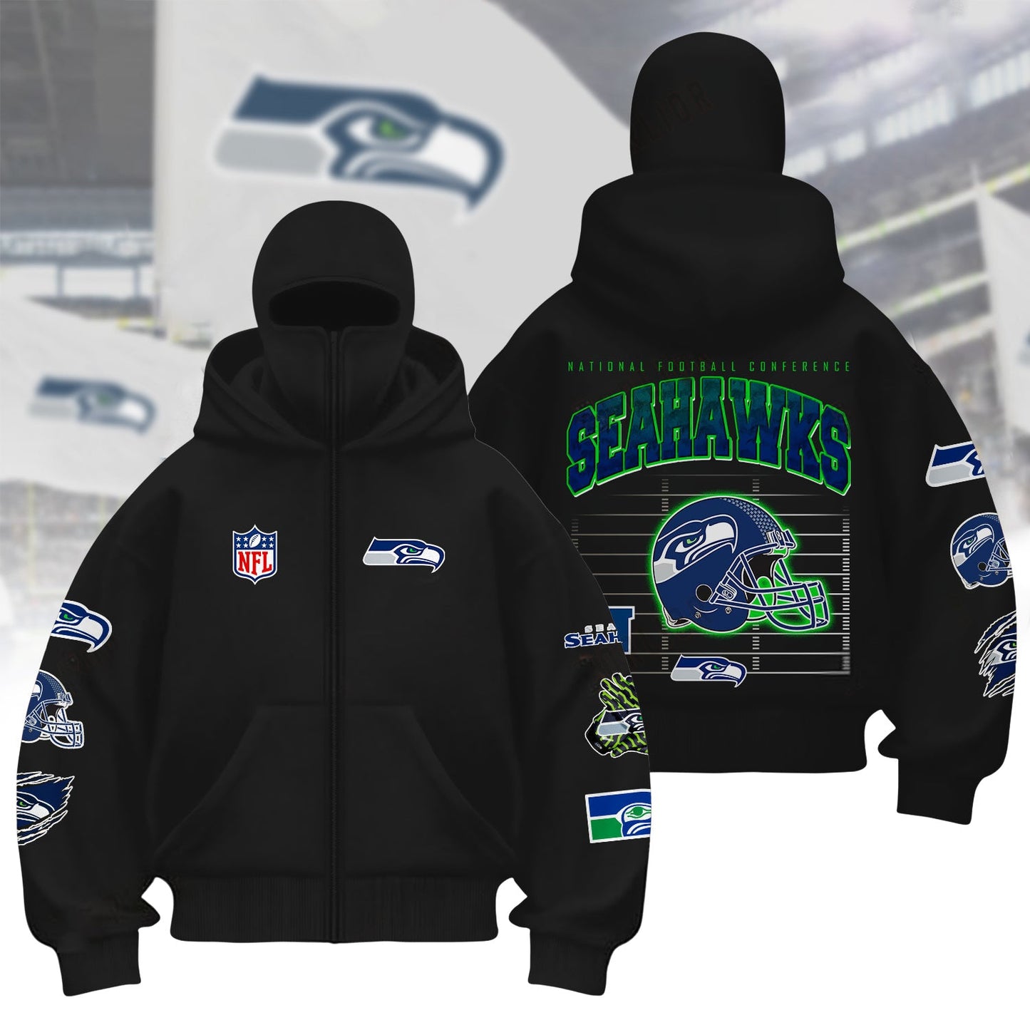 Premium NFL SEA Hoodie Balaclava V1 NMD NHM