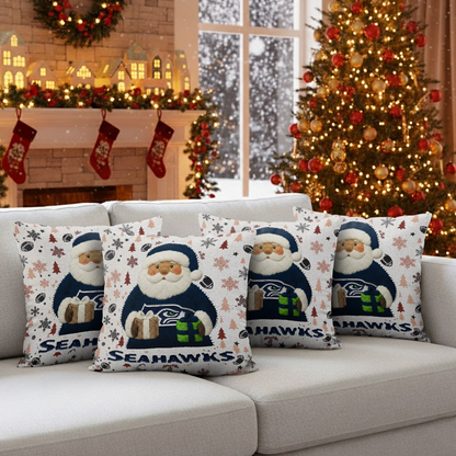 Premium NFL SEA Santa Christmas Pillow V1 NMD TTV