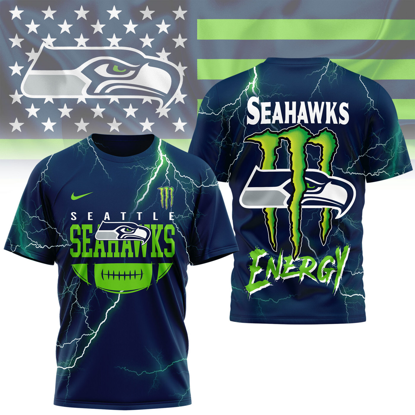 Premium NFL SEA x Monster Energy T-shirt V1 NMD TTV