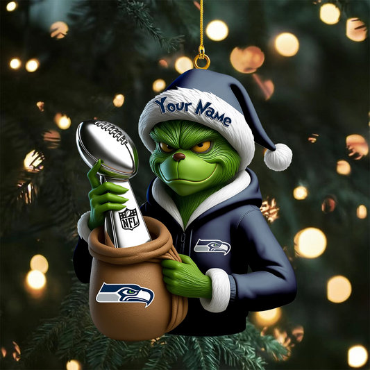 Premium NFL SEA x The Grinch Christmas Ornament V1 NMD TTV
