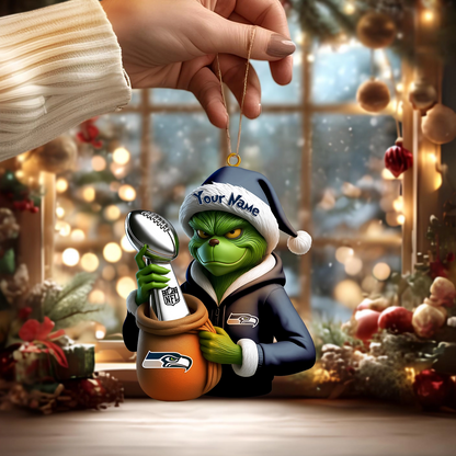 Premium NFL SEA x The Grinch Christmas Ornament V1 NMD TTV