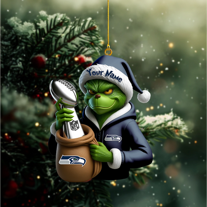 Premium NFL SEA x The Grinch Christmas Ornament V1 NMD TTV