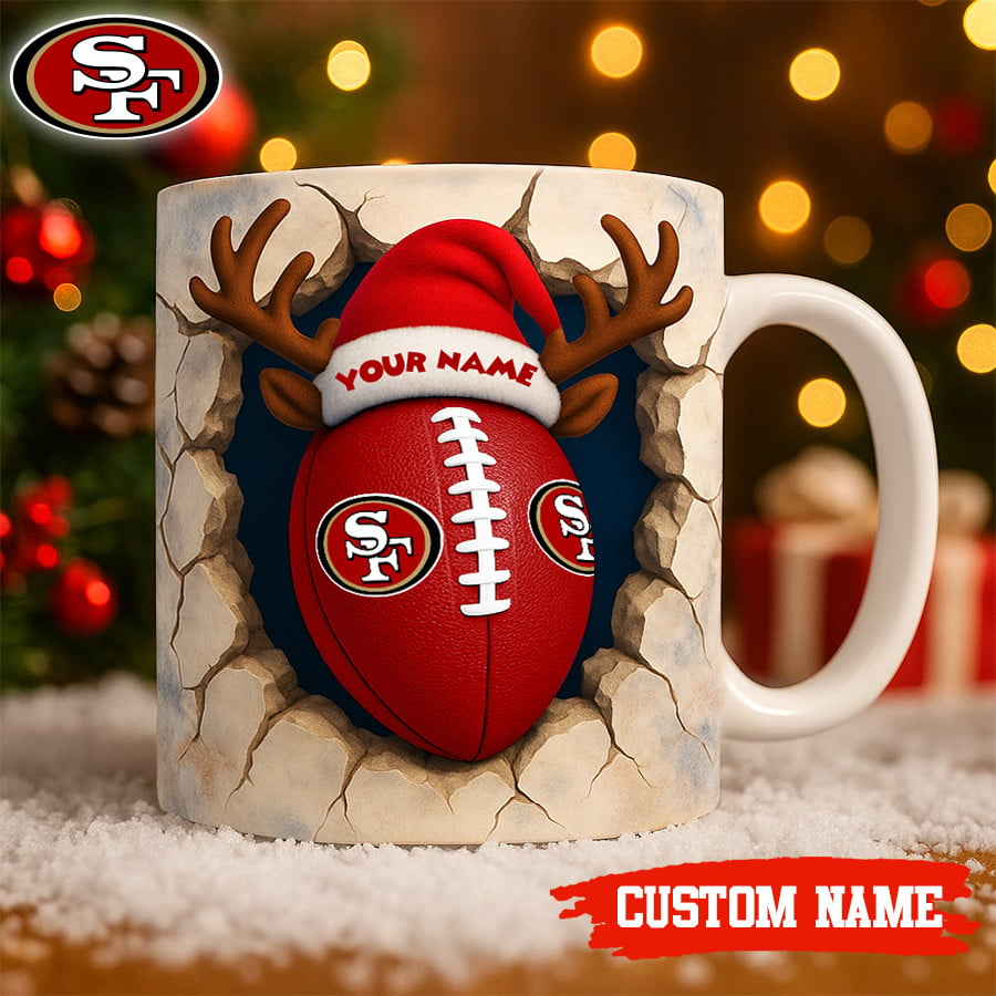 Premium NFL SF Christmas Football Ceramic Mug V2 NMD TTV