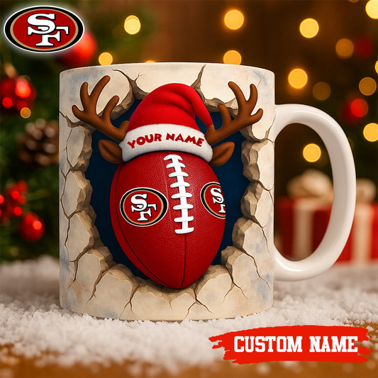 Premium NFL SF Christmas Football Ceramic Mug V2 NMD TTV