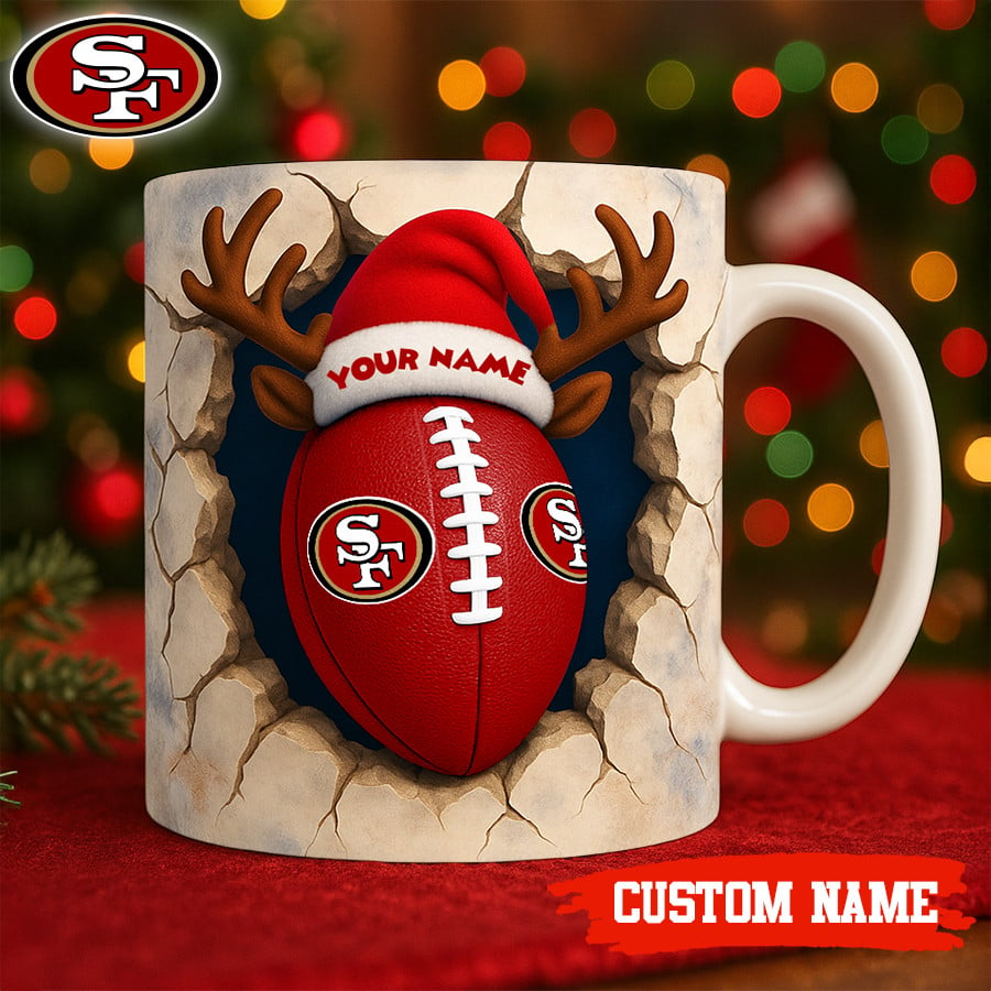 Premium NFL SF Christmas Football Ceramic Mug V2 NMD TTV