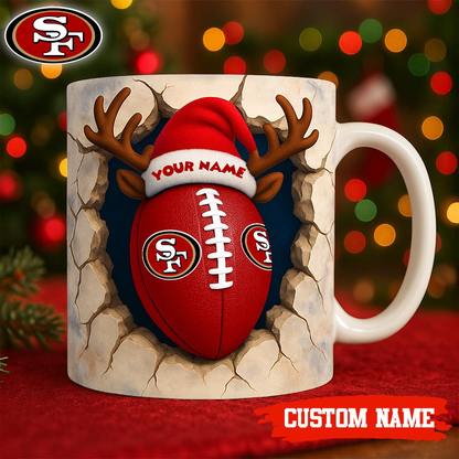 Premium NFL SF Christmas Football Ceramic Mug V2 NMD TTV