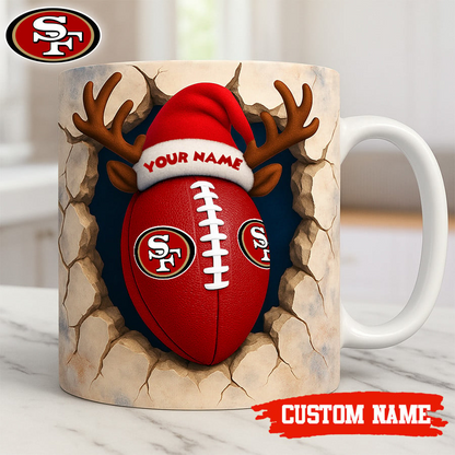 Premium NFL SF Christmas Football Ceramic Mug V2 NMD TTV