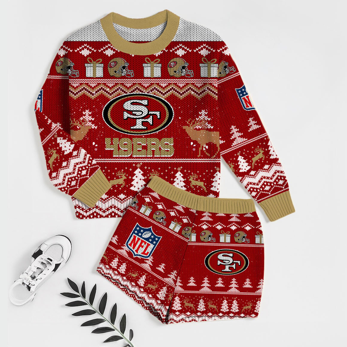 Premium NFL SF Holiday Sweatshirt & Shorts Set V1 NMD TTV