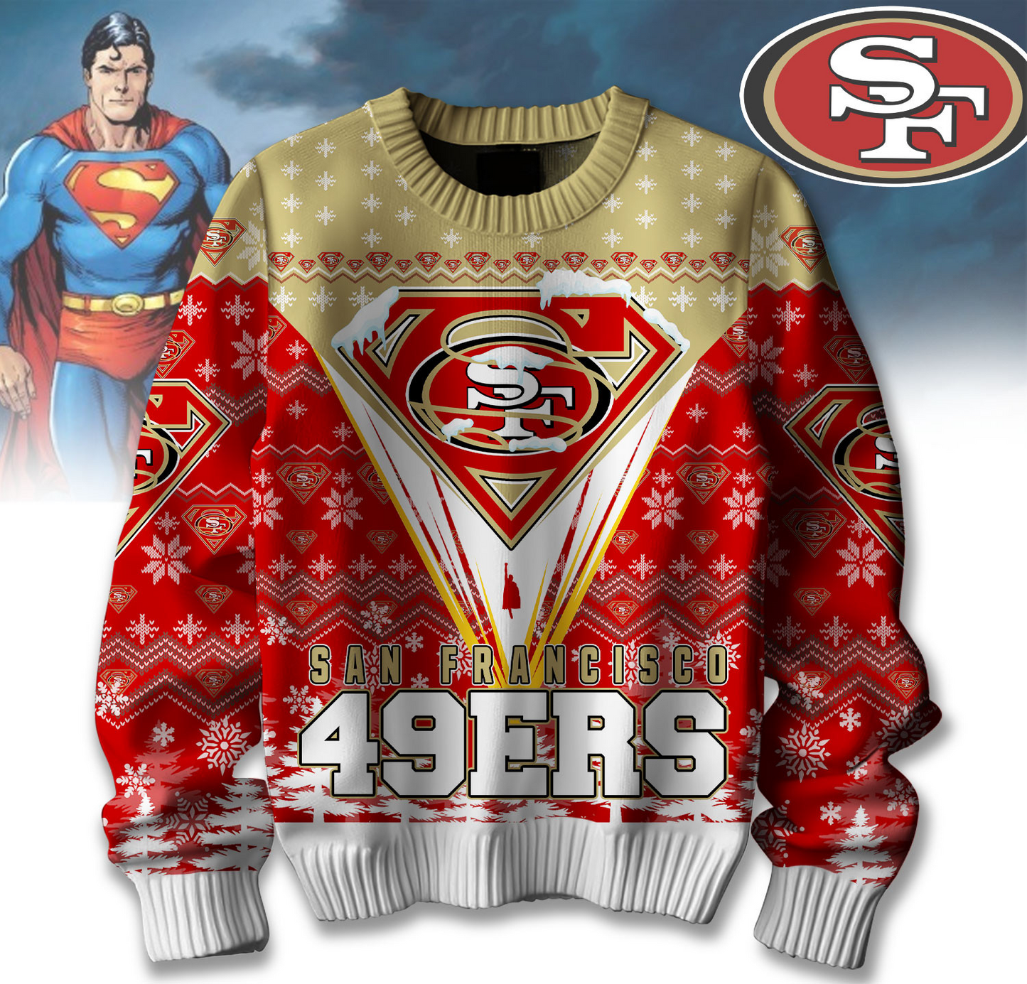 Premium NFL SF Merry Super Christmas Sweater V1 NMD TTV