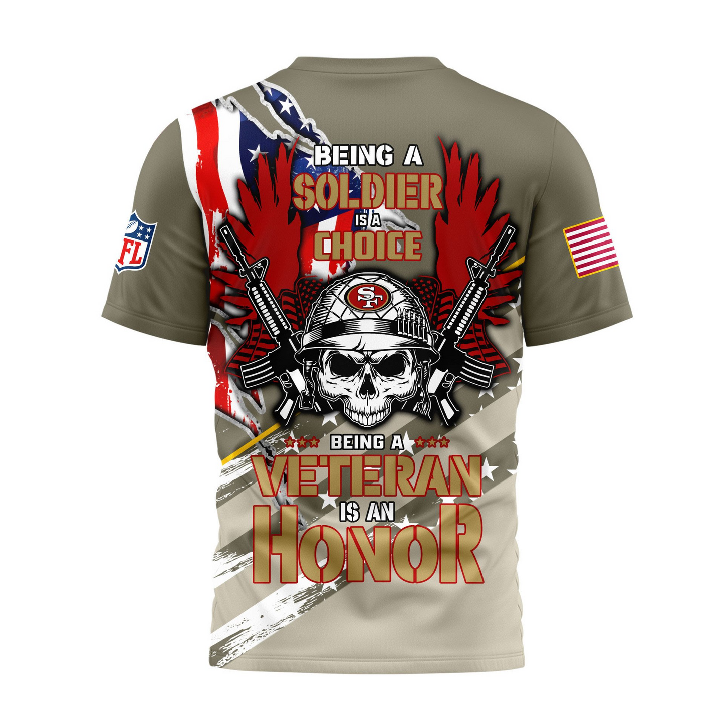 Premium NFL SF Proud U.S. Veteran T-shirt V1 NMD TTV