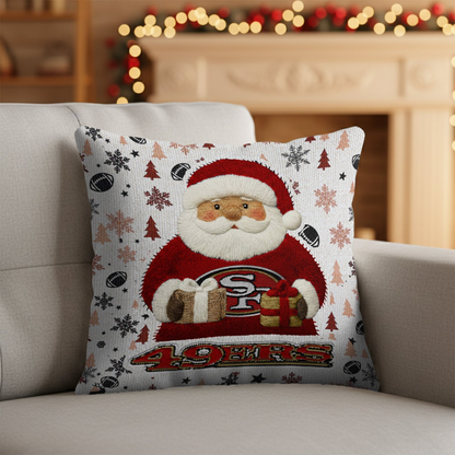 Premium NFL SF Santa Christmas Pillow V1 NMD TTV