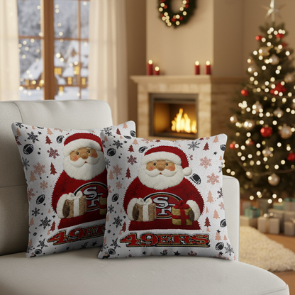 Premium NFL SF Santa Christmas Pillow V1 NMD TTV
