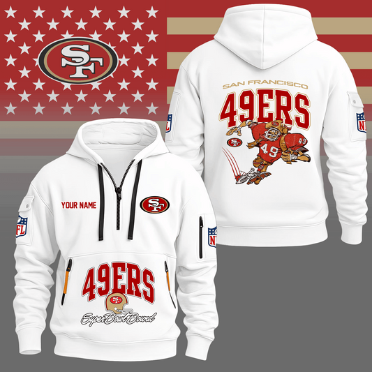 Premium NFL SF Super Bowl Hoodie Half Zipper V1 NMD TTV