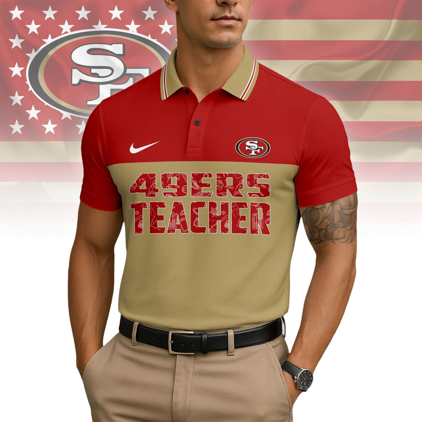 Premium NFL SF Teacher Appreciation Polo Shirt V15 NMD TTV
