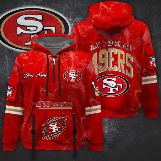 Premium NFL SF Vintage Pattern Quarter Zip Hoodie V1 NMD NHM
