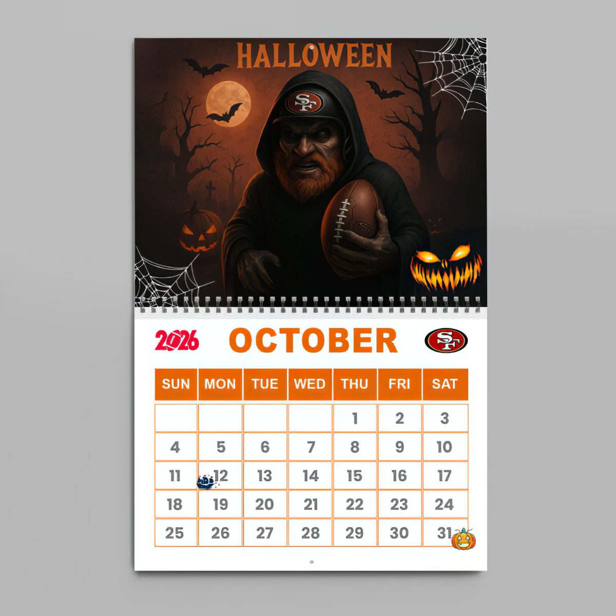 Premium NFL SF Wall Calendar 2026 V1 NMD TTV