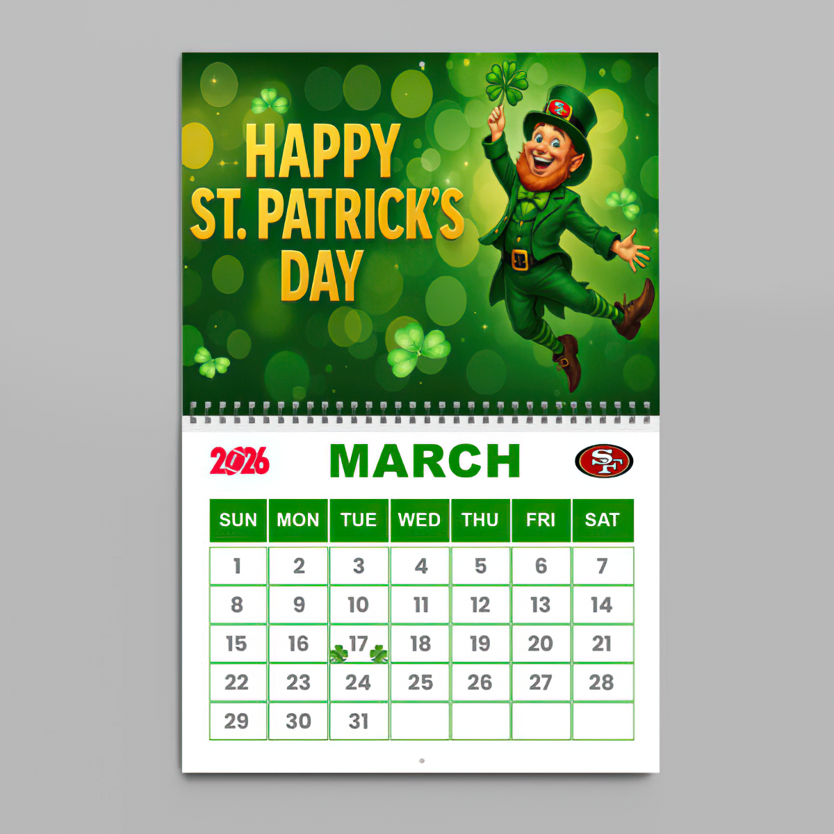 Premium NFL SF Wall Calendar 2026 V1 NMD TTV