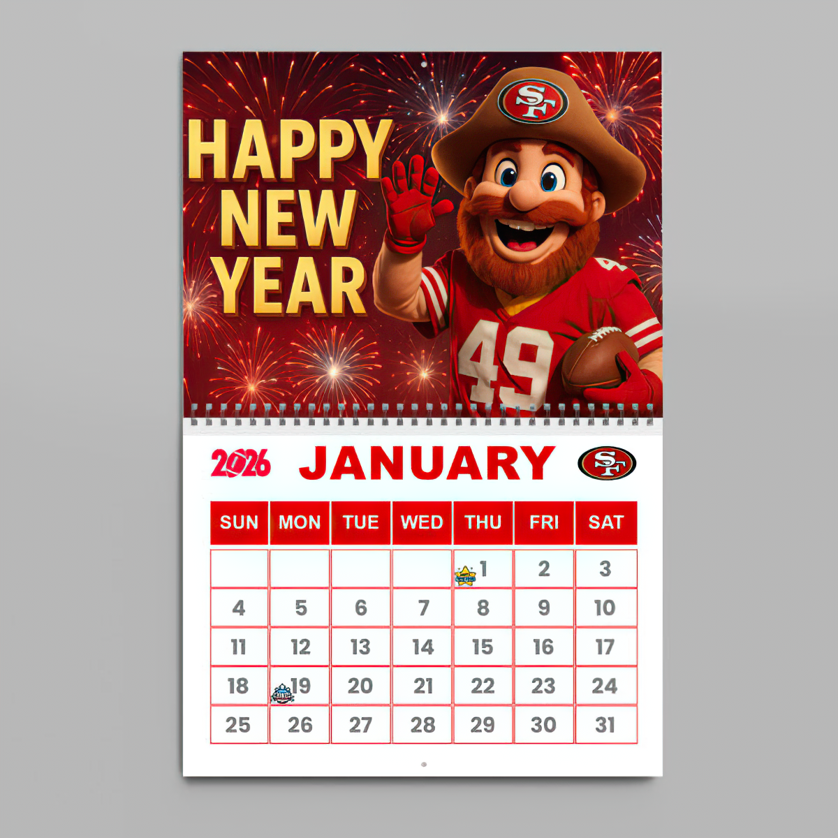 Premium NFL SF Wall Calendar 2026 V1 NMD TTV