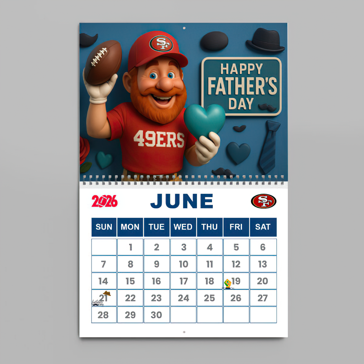 Premium NFL SF Wall Calendar 2026 V1 NMD TTV
