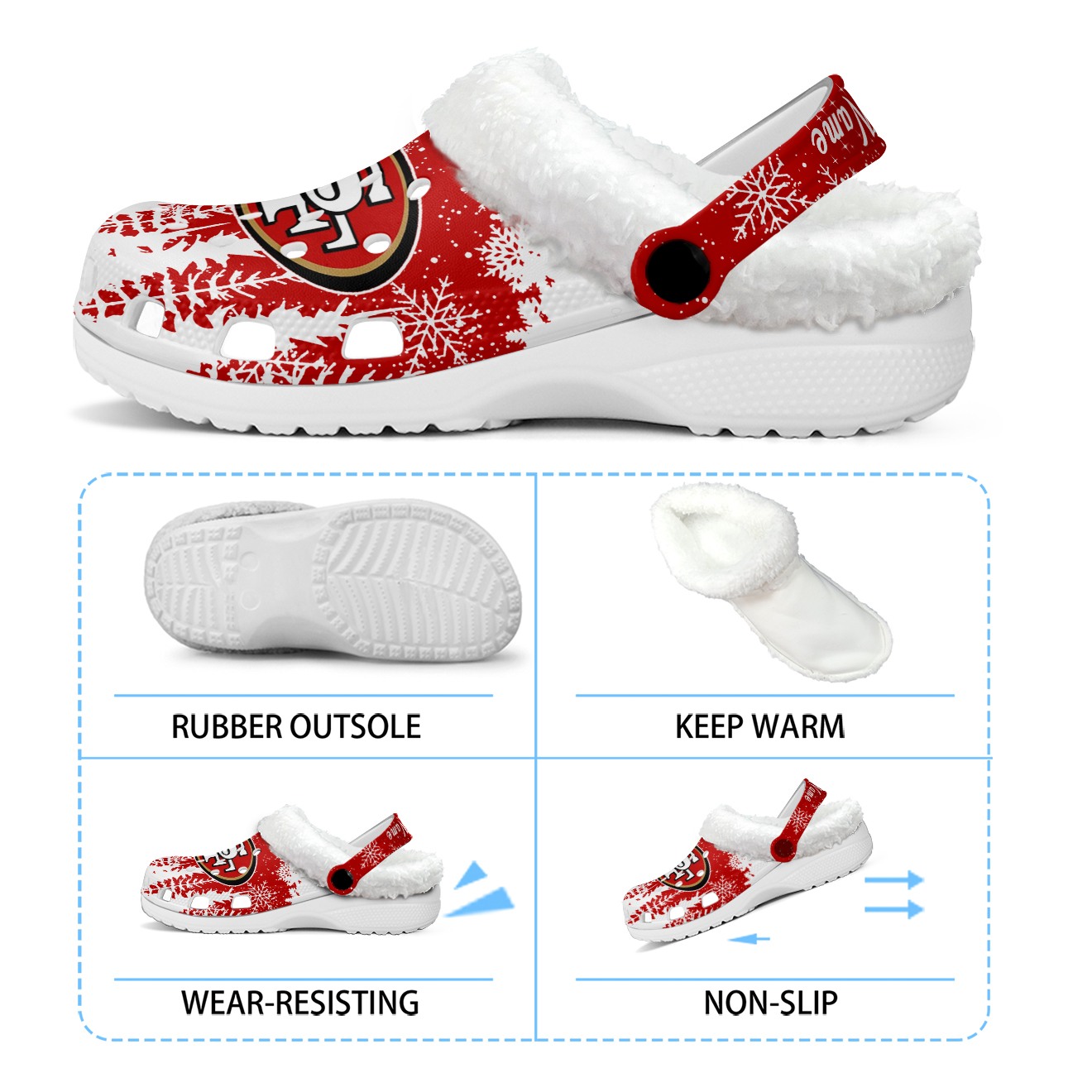 Premium NFL SF Winter Fleece Clogs V1 NMD TTV