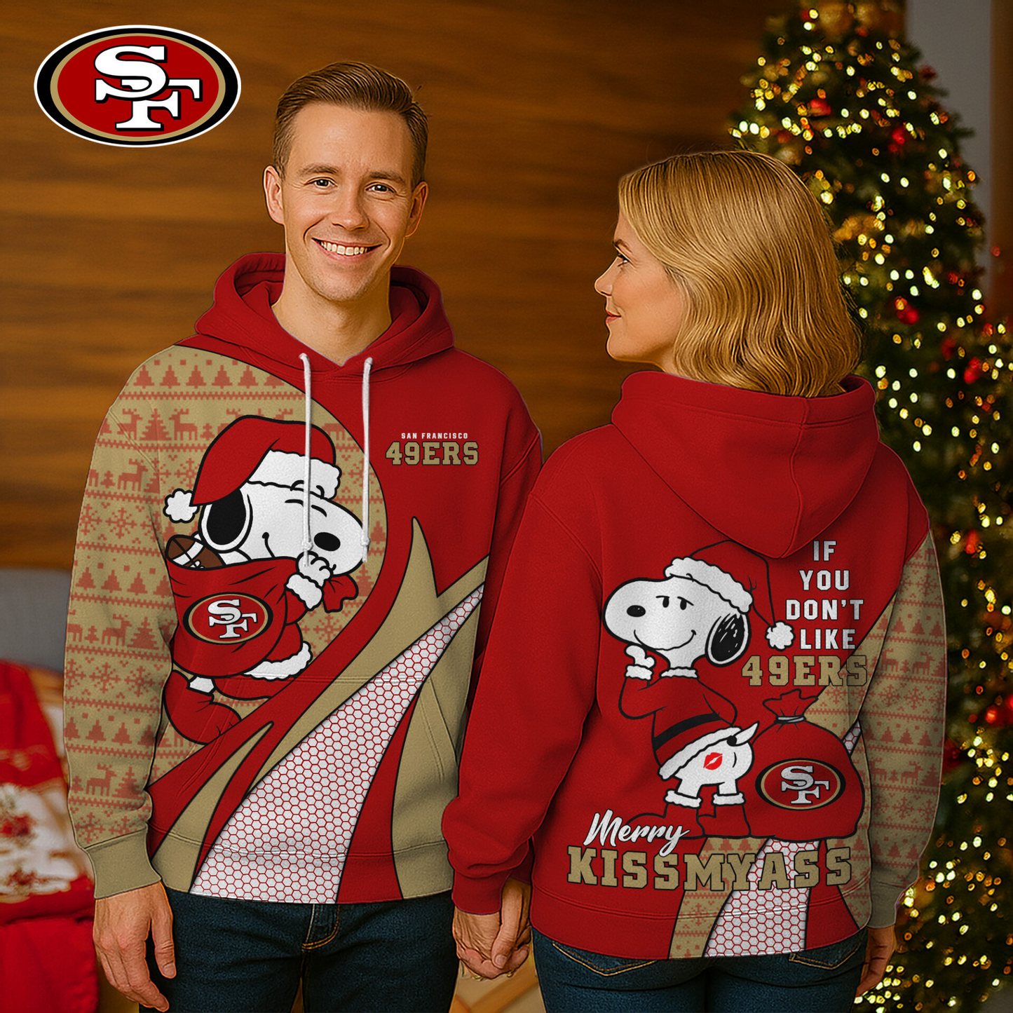 Premium NFL SF x SNP Funny Christmas Hoodie V1 NMD TTV