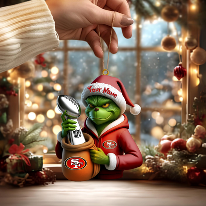 Premium NFL SF x The Grinch Christmas Ornament V1 NMD TTV