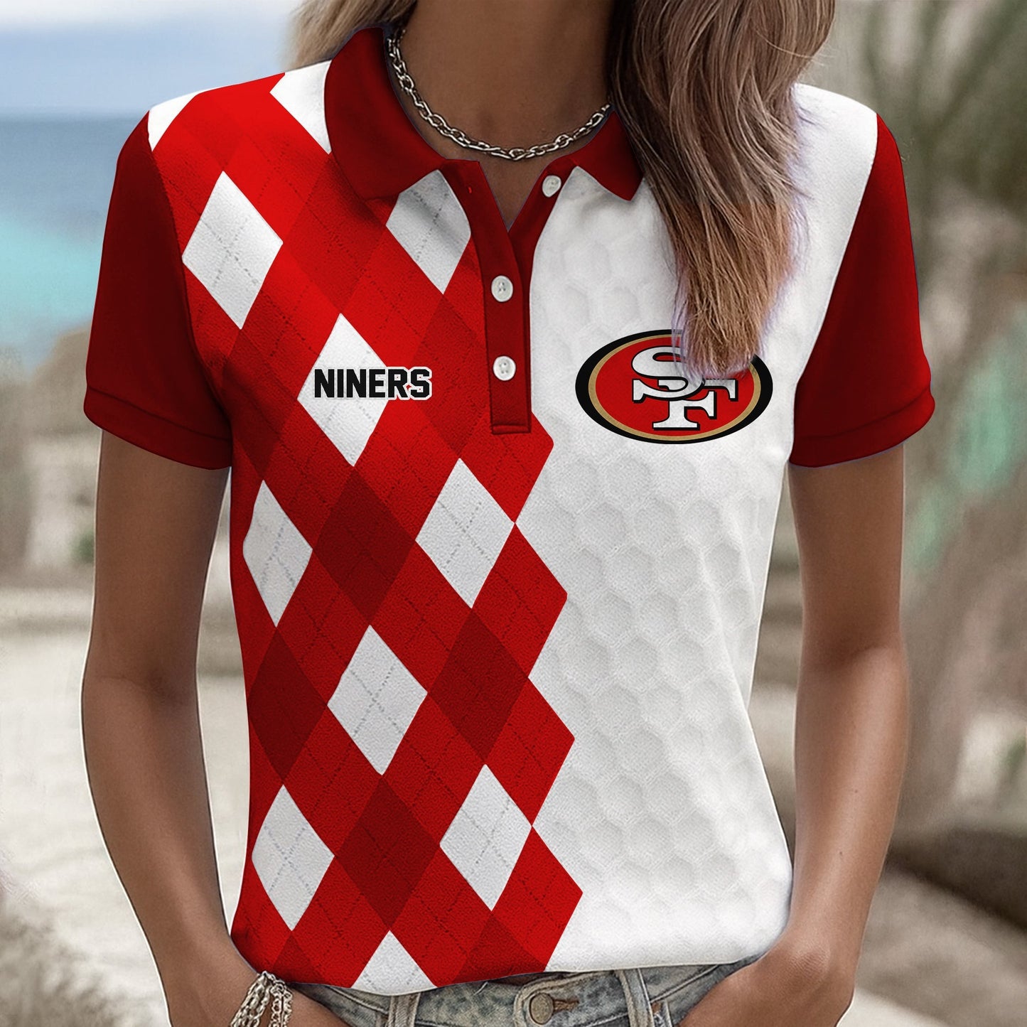 Premium NFL SF49 Women Polo Shirt V1 NMD NHM