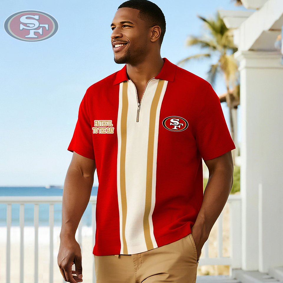 Premium NFL SF49 Zip Polo Shirt V1 NMD TTV