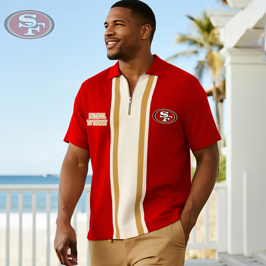 Premium NFL SF49 Zip Polo Shirt V1 NMD TTV
