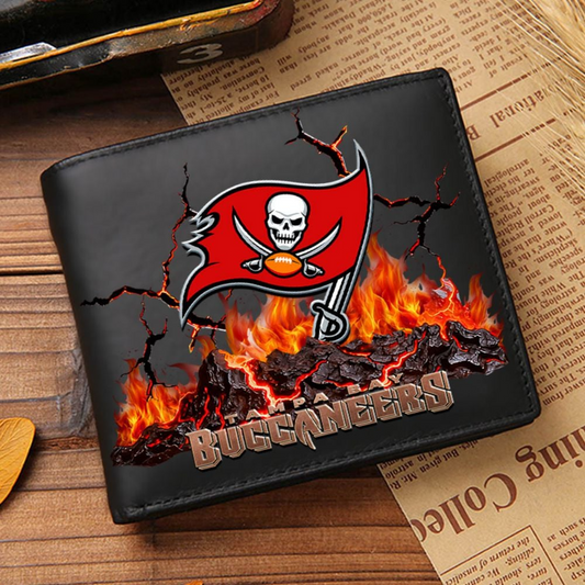 Premium NFL TB Cracked Fire Leather Wallet V1 NMD TTV