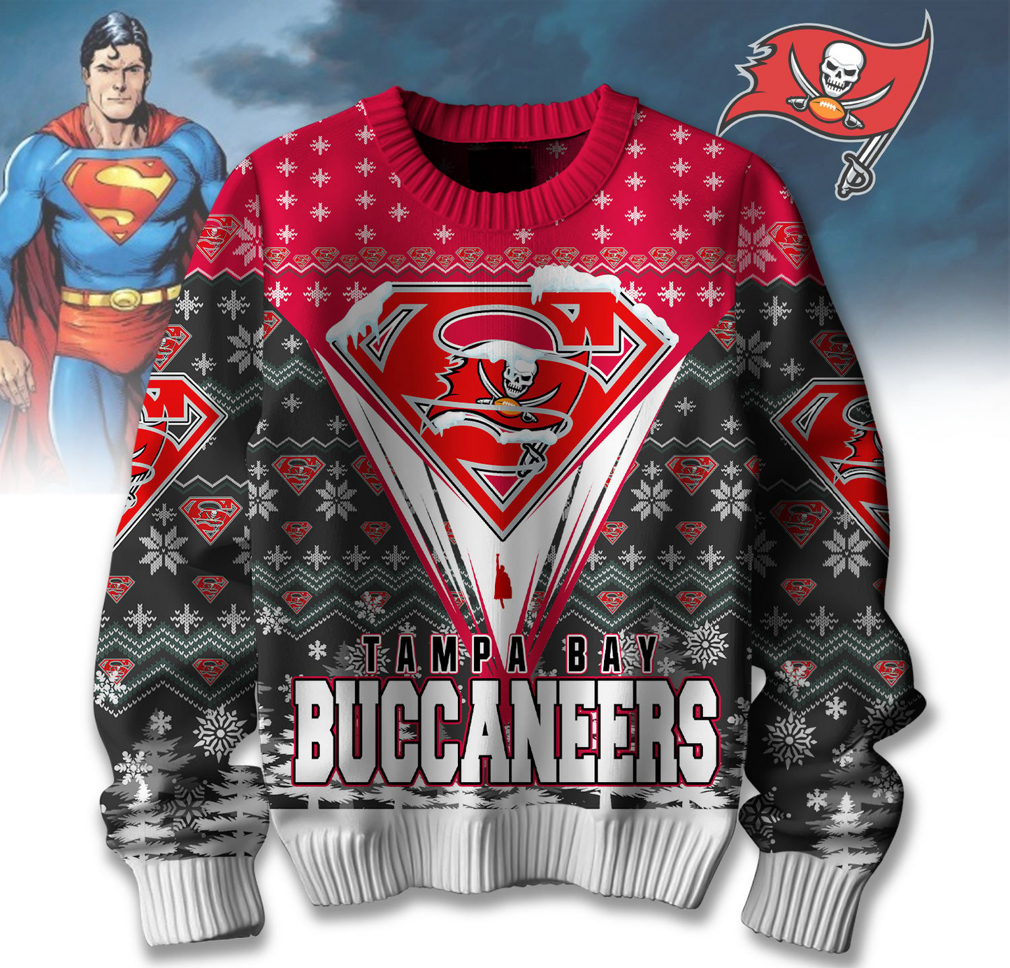 Premium NFL TB Merry Super Christmas Sweater V1 NMD TTV