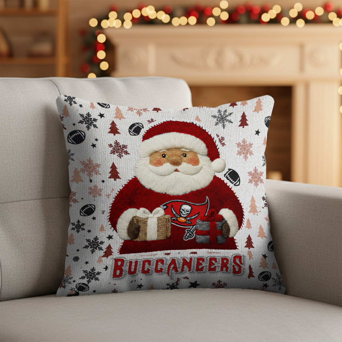 Premium NFL TB Santa Christmas Pillow V1 NMD TTV