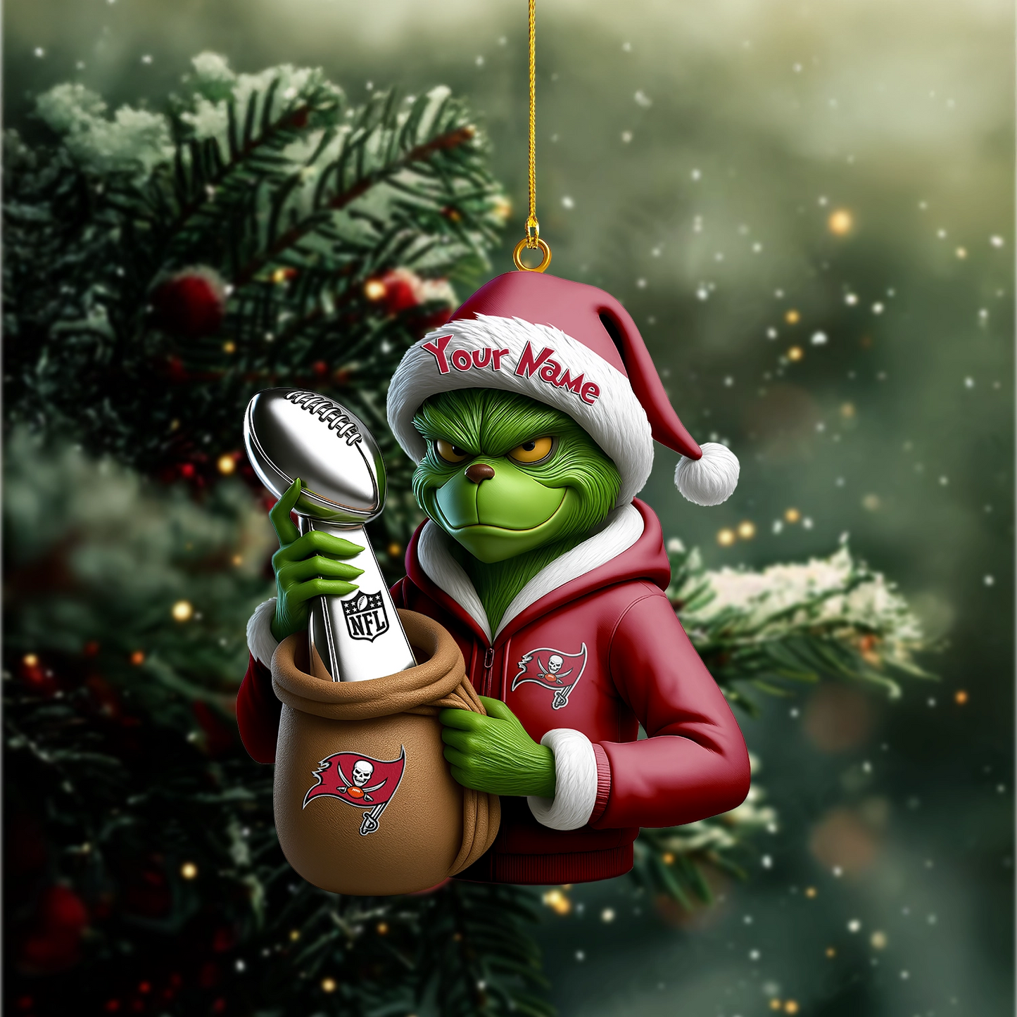 Premium NFL TB x The Grinch Christmas Ornament V1 NMD TTV