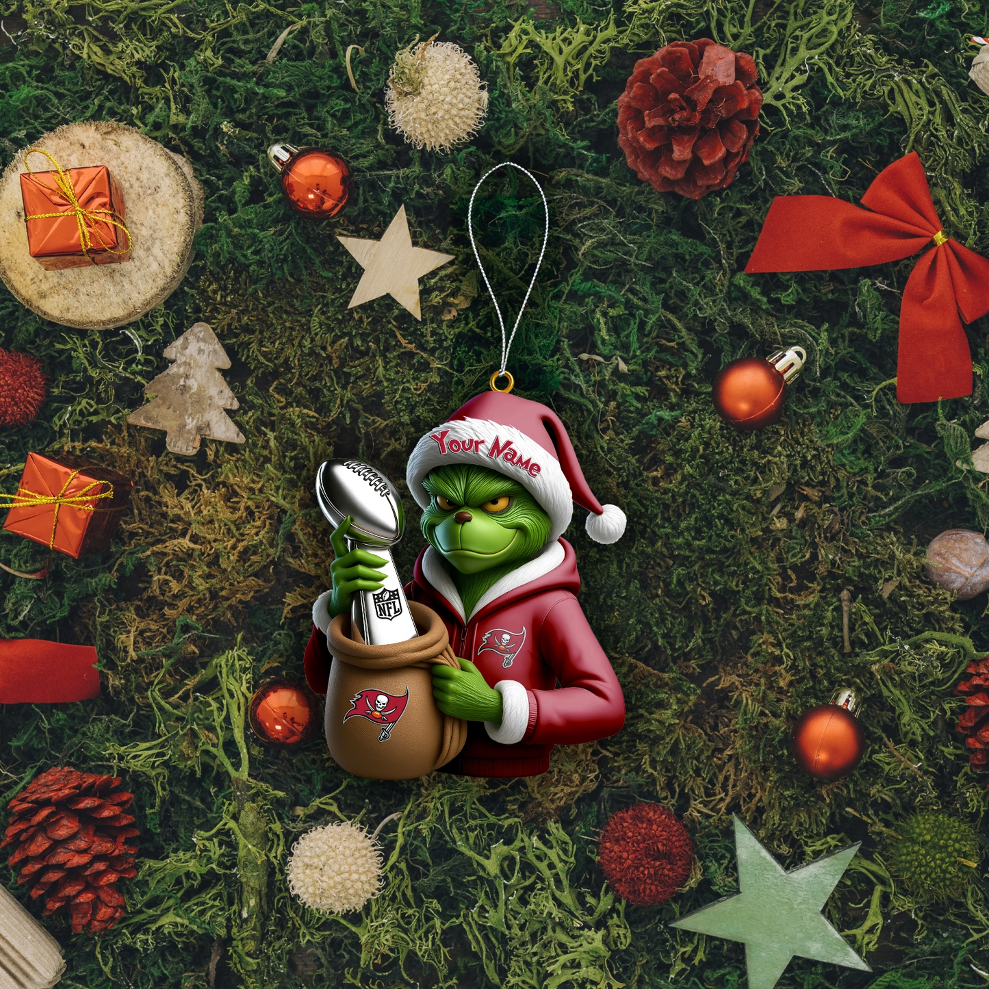 Premium NFL TB x The Grinch Christmas Ornament V1 NMD TTV
