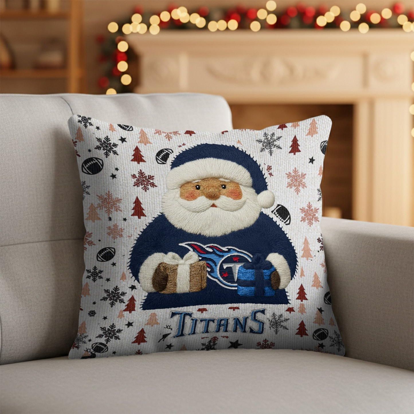 Premium NFL TEN Santa Christmas Pillow V1 NMD TTV