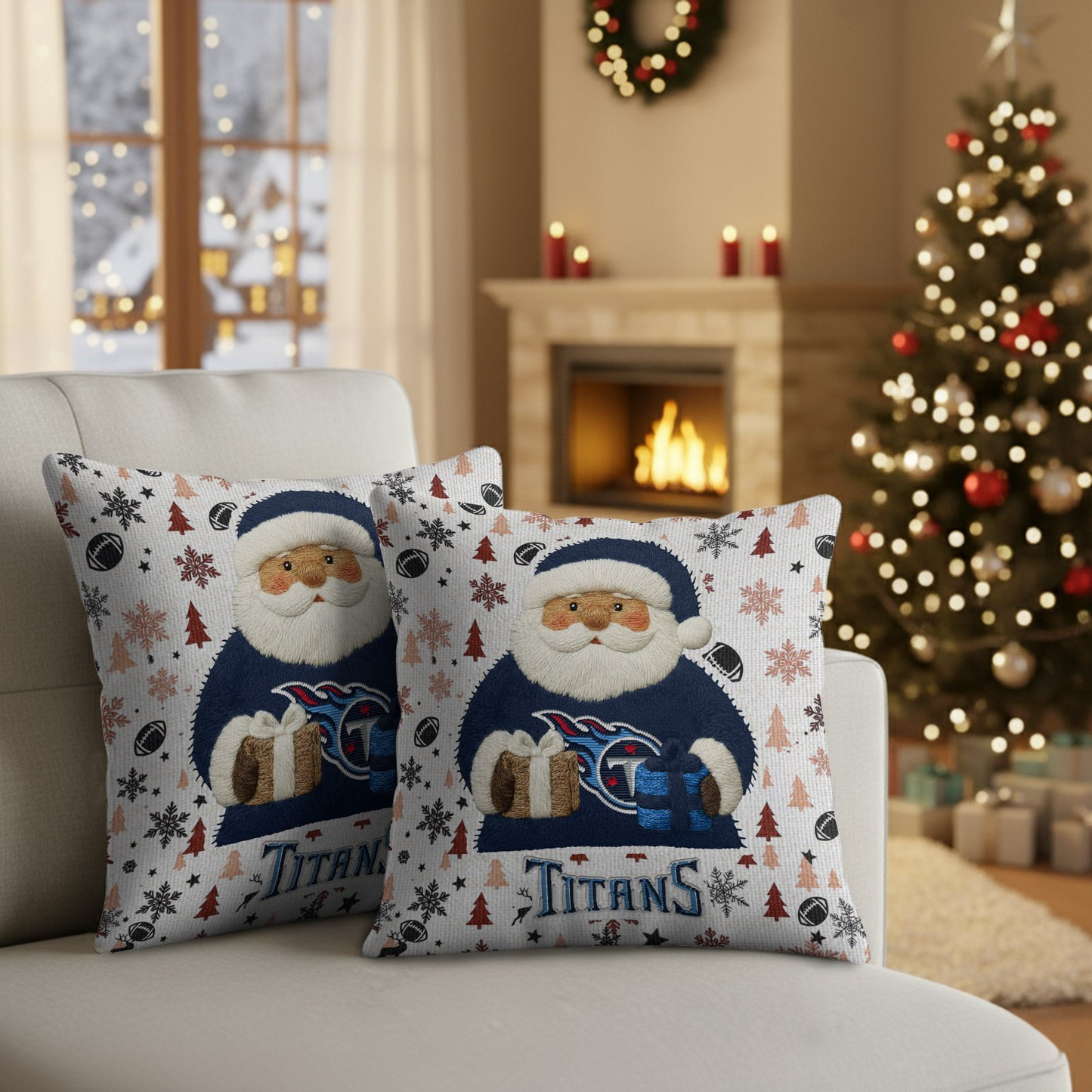 Premium NFL TEN Santa Christmas Pillow V1 NMD TTV