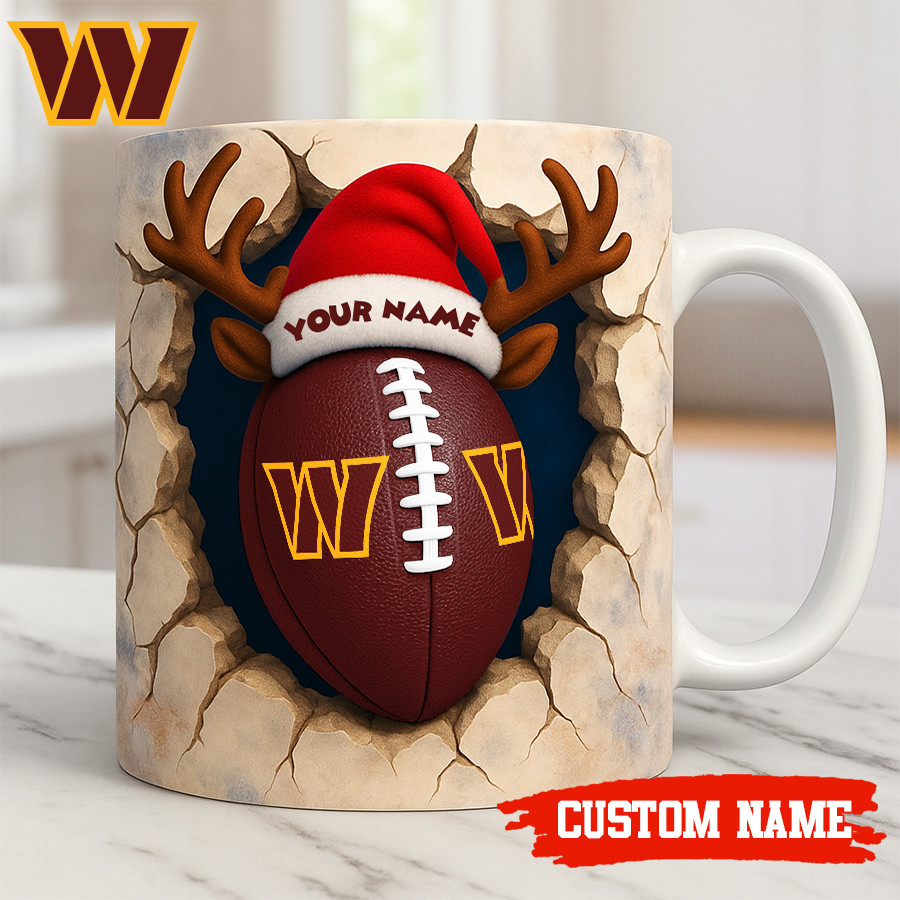 Premium NFL WAS Christmas Football Ceramic Mug V2 NMD TTV